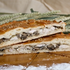 Пирог с курицей и грибами 1 кг - Печка-матушка.рф